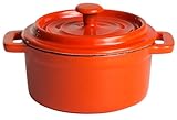 Gusseisenkuss Topf aus Gusseisen, Orange, Ø 10 cm