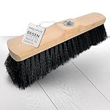 ORGAFLIX Besen ohne Stiel mit weichen Borsten 28cm, rostfreies Metallgewinde 24mm, Deutsche Qualitätsmischung, Stubenbesen, Zimmerbesen, Kehrbesen ohne Besenstiel, Made in Germany