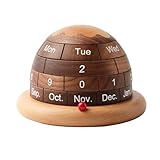 Holz-Tischkalender 2025 - Tischkalender | Planeten-Holzkalender | Monddatenblock für Küche, Schreibtisch Und Zuhause