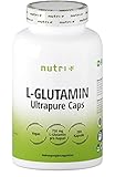 L-Glutamin Kapseln vegan + hochdosiert - 200 Mega Caps - 750mg pure L-Glutamine pro Kapsel - höchste Dosierung - Fitness & Bodybuilding - pflanzlich - Ultrapure ohne Zusatzstoffe