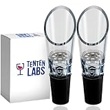 TenTen Labs WeinBelüfter und WeinDekanter (2er-Pack) – Premium Belüfter und Dekanter – Rotwein Aerator Set - Geschenkebox inkludiert - Schwarz