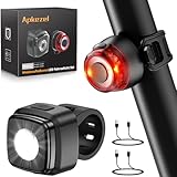 LED Fahrradlicht Set, Apkezel StVZO Zugelassen Fahrradlicht Vorne+Rücklicht Fahrrad Fahrradlampe Set, 600mAh fahrradbeleuchtung USB Aufladbar, IPX5 Wasserdicht Fahrrad Lichter LED Set