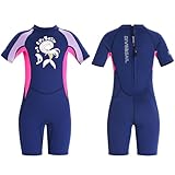 Neoprenanzug Kinder, Neoprenanzug 2.5mm Neopren, Neoprenanzu Mädchen, Neoprenanzu Kinder Kurz, Thermal Badeanzug, Geeignet für Tauchen, Schwimmen, Surfen und Wassersport (100-110cm, 14-18KG)