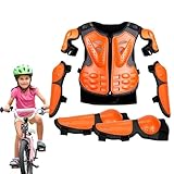 Umfassender Schutz Für Kinder-Motorradausrüstung, Verstellbare Träger, Motorrad-Brustschutz, Ergonomisches Design, Reitschutzanzug, Knie- Und Ellenbogen-Armschutz Für Kinder (1 Set)