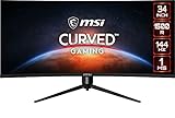 MSI Optix MAG342CQR Gaming-Monitor gebogen 34 Zoll, Display 21:9 (UWQHD) 3440x1440, Frequenz 144Hz, 1ms, VA-Panel, FreeSync Premium, HDR Ready, RGB Mystic Light