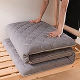 Verbesserte japanische Futon-Matratze, Tatami-Matte, Einzelbett, Doppelbett, Queen-Size-Bett, faltbare Bodenmatratze, tragbare Reise-Camping-Matratze, grau, 90 x 200 cm