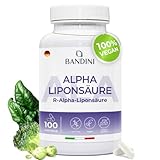 Bandini® ALA Alpha Liponsäure | Hochdosiert Alpha Lipoic Acid | Alpha Liponsäure zur Unterstützung von Kreislauf, Leber & Nervensystem - Antioxidans | 100 Kapseln | Vegan, Laborgeprüft, GVO-frei