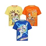 Disney Toy Story Jungen T-Shirt für Kleinkinder und große Kinder, Gelb/Blau/Orange, 3er-Pack, Gelb/Blau/Orange, 5