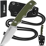 GREIFS® Neck Knife NEXUS mit Kydex Scheide, Clip und Paracord zum Umhängen oder Einstecken, Tactical Survival Outdoor EDC Messer versteckt Tragen - Legal in Deutschland
