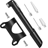 Topward Fahrradpumpe Mini - Luftpumpe Fahrrad Klein - Tragbar, Leicht mit Rahmenhalterung. Fahrradpumpe für alle Ventile (AV, DV, SV) - Ballpumpe mit 2 Nadeln für Fußball, Basketball, Volleyball