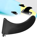 OPPWONG Abnehmbare Mittelflosse Schwarz, Ersatzflossen Zum Surfen, Aufblasbare Surfbrettflossen, Leichtes und Kompaktes Surfzubehör, 1 Stück, Kunststoff, Verstellbar für Kajaks und Kanus