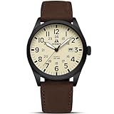 LN LENQIN Uhren Herren Militär Uhr 30M wasserdichte Armbanduhr Herren Analog Quarz Uhren für Männer mit Datum Feld Taktische Uhr Leder Band
