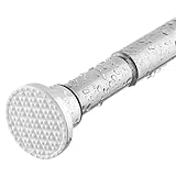 Teleskopstange 70-255CM Ausziehbar Duschvorhangstange Duschstange ohne Bohren Silber Klemmstange zum Klemmen für Kleiderschrank
