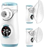 HITHINKMED Inhalationsgerät für Erwachsene und Kinder, Wiederaufladbarer Inhalator mit Countdown-Timer und Automatischer Reinigungsfunktion für Eine Effiziente Verneblung zu Hause und auf Reisen