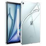 JETech Hülle für iPad Air 11 Zoll M2 (2024), iPad Air 5/4 (10,9 Zoll, Modell 2022/2020), Weicher TPU Transparente Tablet Schutzhülle, Unterstützung Pencil Pro/Pencil 2 Aufladung (Durchsichtig)
