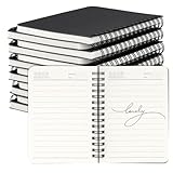 KEILEOHO 12 Stück A6 Notizblock Liniert, Schwarz Notizbuch Klein, 50 Blatt Spiralblock A6 Liniert für Büro, Notizen