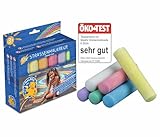 PUSTEFIX MALEFIX Straßenmalkreide 12er Packung I Malkreide für Kinder und Erwachsene I Vielfalt an Farben I Leuchtend und Kräftig I Wasserlösliche und hochwertige Kreide I für Straße u. Hof
