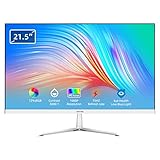 ZFTVNIE Monitor 21.5 Zoll Full HD (1920x1080) Auflösung, 75Hz, 3ms Reakstionszeit, Rahmenlos IPS Display, VGA, HDMI, VESA Montierbar, Weiß