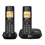 Gigaset Pure 320A Duo - Schnurloses DECT-Telefon mit Anrufbeantworter - mit Call-Block-Taste und Freisprechfunktion - 100 Kontakten, schwarz [Kompatibel in DE, IT, FR, NL, BE, Che, AUT]