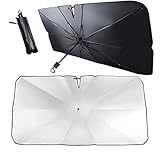 150 x 80 cm groß Sonnenschirm Auto, Auto Sonnenschutz Frontscheibe Faltbar, UV-Schutz Sonnenschirm für die Windschutzscheibe für die meisten Autos