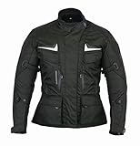 FREEDAY Motorradjacke für Damen, Textil, Winter, wasserdicht, mit CE-Protektoren, Schwarz , XXL