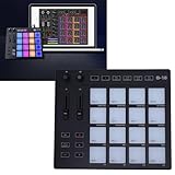 POENVFPO MIDI Drum Pad, 16-Pad RGB MIDI-Controller mit 2 Zuweisbaren Faders Tragbar für die Go Beat Making for FL Studio