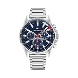 Tommy Hilfiger Multi Zifferblatt Quarz Uhr für Herren mit Silbernes Edelstahlarmband - 1791788