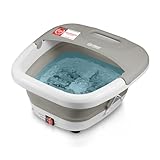 TZS First Austria - Fußsprudelbad Fußmassagegerät klappbar 450W mit 3 Aufsätzen & 8 Massagerollen - Fußbad mit Vibrations- & Luftblasenmassage, Infrarot- & Heizfunktion - Elektrische Fußbadewanne