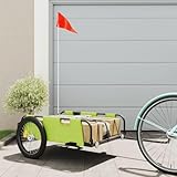 Fahrradanhänger Grün Oxford-Gewebe und Eisen, ShGaxin Fahrrad Anhänger, Lastenanhänger, Handwagen, Fahrrad-lastenanhänger, Lastenfahrrad 94179