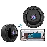 Sxhlseller WiFi-Überwachungskamera, für Heimüberwachung, Indoor-Babyphone, Telefon-App-Fernüberwachung, Nachtsicht, Bewegungserkennung, Loop-Aufnahme, Eingebauter Magnet