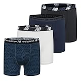 New Balance Jungen Boxershorts, 8,9 cm, 4 Stück, Navy Dark Artic/Black/Navy/Ice, 4-6 Years