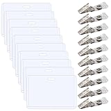 Namensschilder (10 Stück), 100 * 62 mm Kunststoff Namensschild, Mit Clip, Transparente PVC, Für Büro Schule Reisen