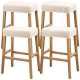 YISUN Wasserdicht Barhocker Bezüge Stretch Jacquard Barhocker Bezug, Abnehmbarer Waschbarer Bar Stuhlhussen, Barhockerbezüge für Barhocker Schminktischhocker Esszimmerstuhl (4, Beige)