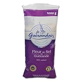 Fleur de Sel de Guérande – 1000g weißes grobes Meersalz - französisches, unraffiniertes grobes Salz für Salzmühle