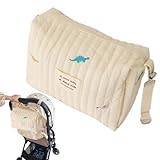 Wickeltasche – niedliche Wickeltasche aus Baumwolle mit großem Fassungsvermögen für Flasche, Feuchttücher, Schnuller, weiches Baumwoll-Design hält wichtige Dinge organisiert und zugänglich auf