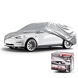 WALSER Abdeckplane Auto All Weather Light, Abdeckplane wasserdicht, 100% wetterfeste Auto Abdeckplane, Autoabdeckung Outdoor, Auto Abdeckplane wasserdicht, Autogarage, Vollgarage Kombi XL grau