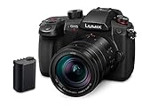 Panasonic Lumix GH5M2 spiegellose Kamera mit kabellosem Live-Streaming und einem LEICA 12-60 mm F2.8-4.0 Objektiv plus zusätzlichem Akku, Schwarz