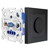 Proventa LED Dimmer für LED Lampen 230V – Drehdimmer 250W für LED & Halogenlampen, Phasenabschnittsdimmer mit automatischer Erkennung, flackerfrei, IP20, 2-Draht-System, Schwarz Matt