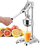 Moongiantgo Saftpresse Manuell Profi Handpresse für Orangen / Granatapfel / Zitrone, Kommerzielle Fruchtsaftpresse 0.4-0.6L, Edelstahl 304, Robust und Langlebig