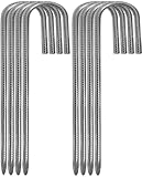 Bodenanker-Heringe Verzinkt - 8 Stück Erdanker Bodenanker - 30CM Stabil Zeltheringe Stahl Trampolin Befestigung für Garten, Camping, Angeln Abenteuer und Picknick Zelt (8)