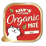 Lily’s Kitchen Aus Natürlichen Zutaten hergestellt Feine Bio-Pastete Rindfleisch Ausgewachsen Nassfutter für Katzen 85 g Schale