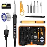 Lötkolben-Set, 80 W, LED-Lötpistole, einstellbare Temperatur, 180-520 °C, 15 Sekunden, schnelles Aufheizen, Elektronik-Schweißwerkzeuge, Präzisionsreparatur mit Lötdraht, 5 Lötspitzen, Entlötpumpe