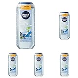 NIVEA MEN Alpine Breeze Artist Edition Duschgel, revitalisierende Pflegedusche mit prickelndem und lebendigem Duft, 3in1 Duschgel für Körper, Gesicht und Haare (250 ml) (Packung mit 5)