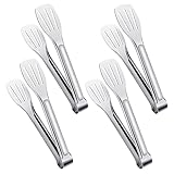 4 Stück Küchenzange Edelstahl Set, 7 Zoll Gebäckzange, Zange Küche Rutschfest, Grillzange für Barbecue, Salat, Backen, Familientreffen