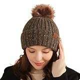 Frauen-Winter-Hut-Wärmer-beiläufige -Häkelarbeit-mehrfarbige Frauen-Hüte Stricken -Baseballmützen Übermut Hat Haare (B, One Size)