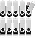 KOOTION 10 Stück 64GB USB 3.0 USB Sticks 10er Pack USB Speicherstick Datenstick 64 GB Memory Sticks Bunt USB Flash Lauwferk 360° Drehbar Design USB Flash Pen Drives Metall Set 10 STK 64G Mehrfarbig