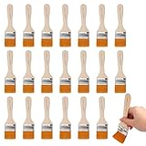20 Stück Flachpinsel Pinsel Malerpinsel Set, 4 cm Malerpinsel Breit Malerpinsel mit Glattem Holzgriff, Flachpinsel-Set, Lackpinsellack Pinsel für Lacke Fechten, Dekorieren, Malen