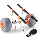 VEVOR Unisex Kajakwagen, Grau & Orange & Silber, Kajawagen 805 mm