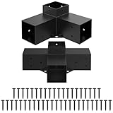 Pergola-Halterungs-Set aus starkem legiertem Stahl mit Schrauben für 4 x 4 Holz in Garten- und Metallpavillon-Strukturen (B)