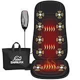 Snailax 10 Vibrationsmotoren Massagesitzauflage mit Wärme, Massageauflage mit Vibration zur Entspannung, Sitzkissen für Rücken Nacken, Rückenmassagegerät mit Handtasche für Hause Büro, Geschenke
